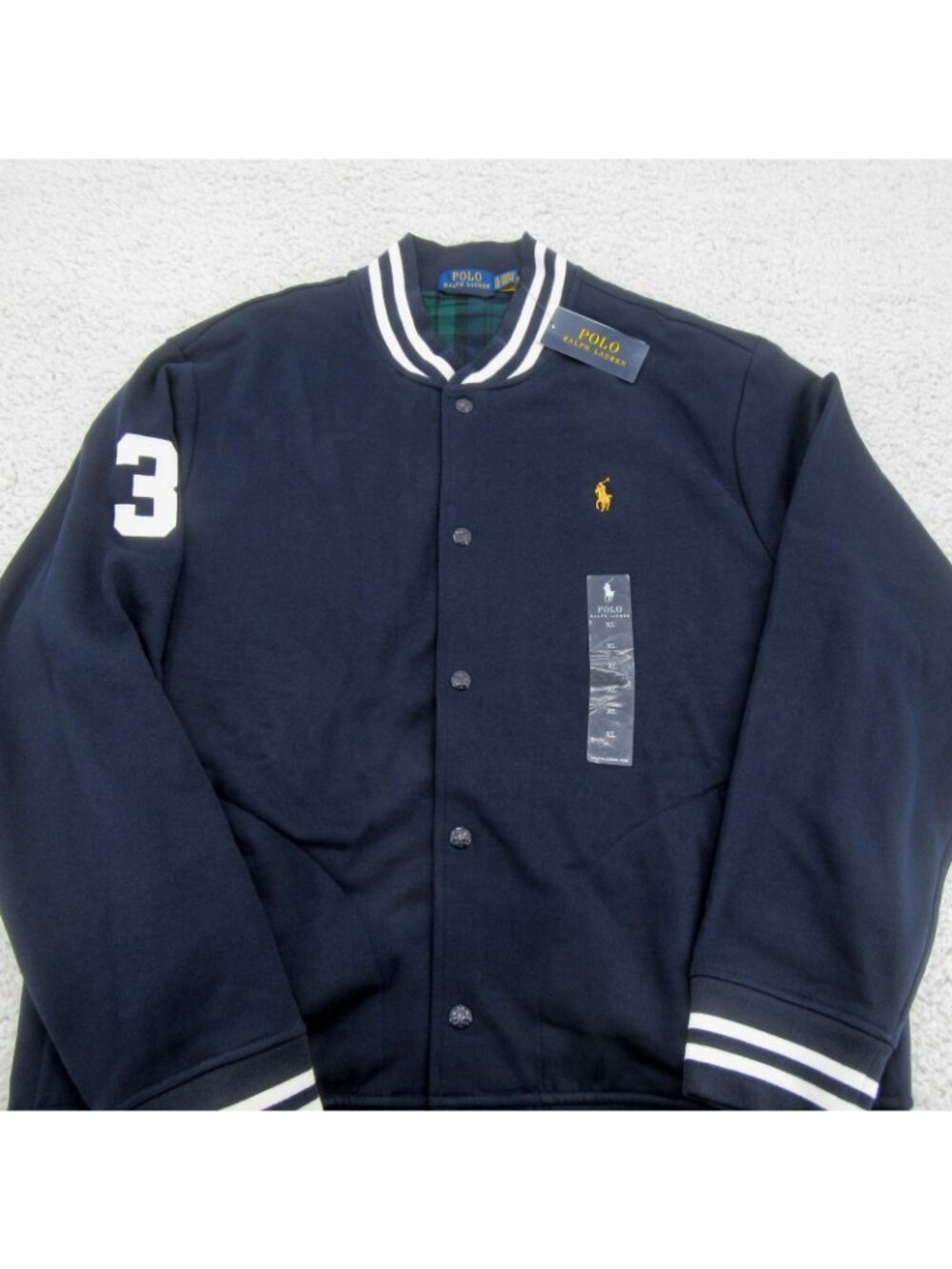 Polo Ralph Lauren Big Crest Patch Varsity Jacket Men's Size XL NEW *SEE DEFECTS* - Picture 7 of 16